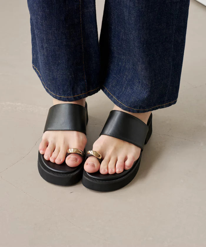 Metal Accent Thumb Loop Sandal
