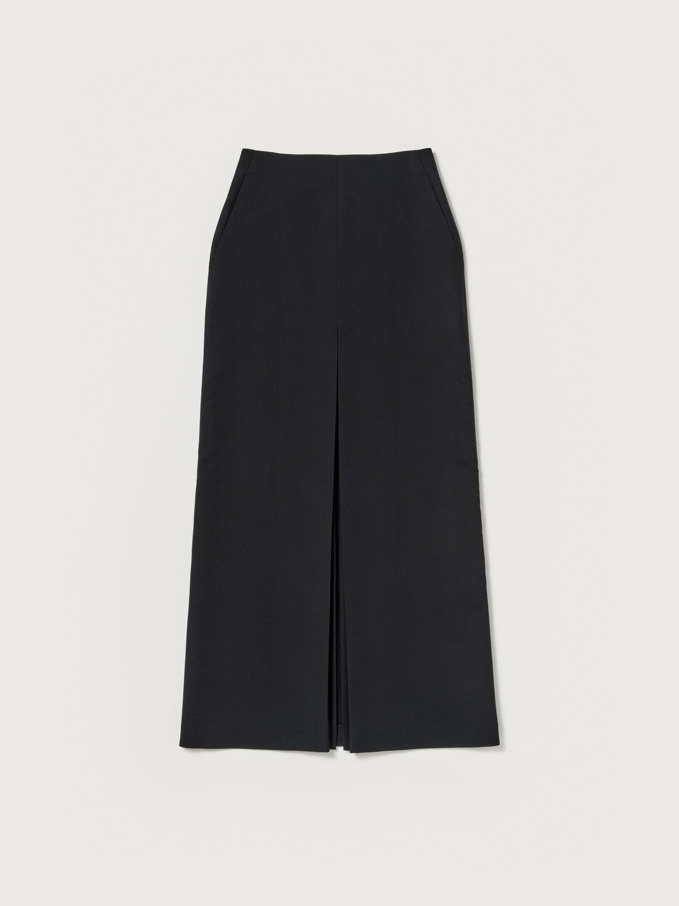 TENSE WOOL DOUBLE CLOTH SLIT SKIRT