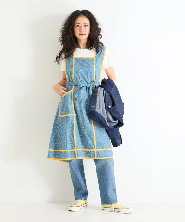 Floral Pattern Apron Style Dress