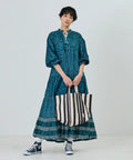 India Flower Print 4-Tiered Dress