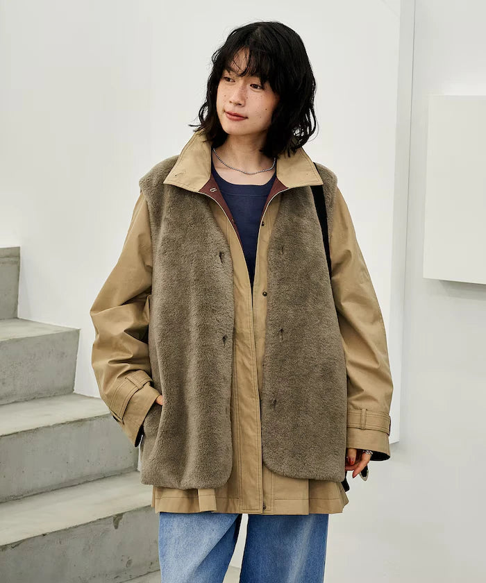 Multiway Boa Vest Coat