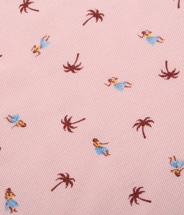 COOLMAX® PULLOVER BUTTON DOWN SHIRT “HULA & PALM TREE”