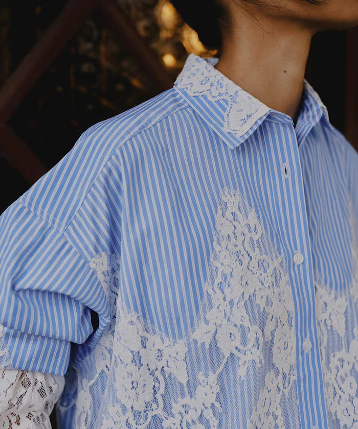 Lace Docking Stripe Shirt