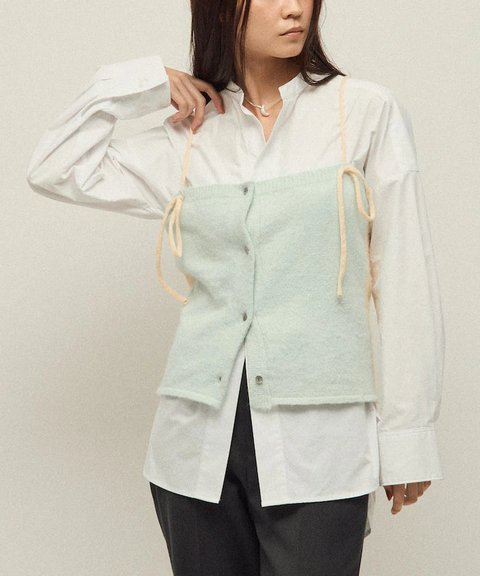 Alpaca Blend Bicolor Knit Vest