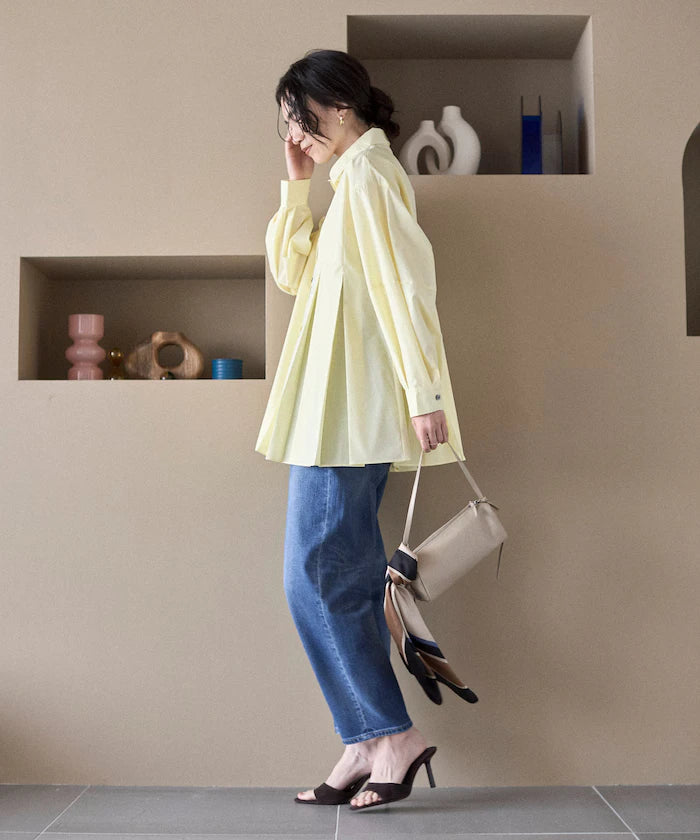 Box Stacked Balloon Sleeve Long Sleeve Shirt
