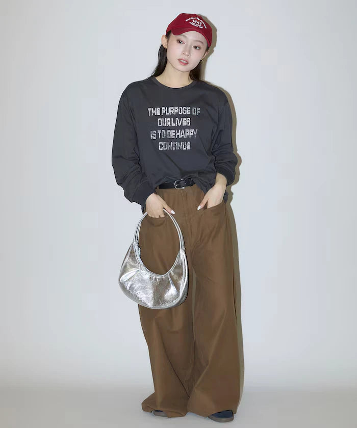 Box Logo Bead Embroidery Big Silhouette Long Sleeve T-Shirt Limited Edition