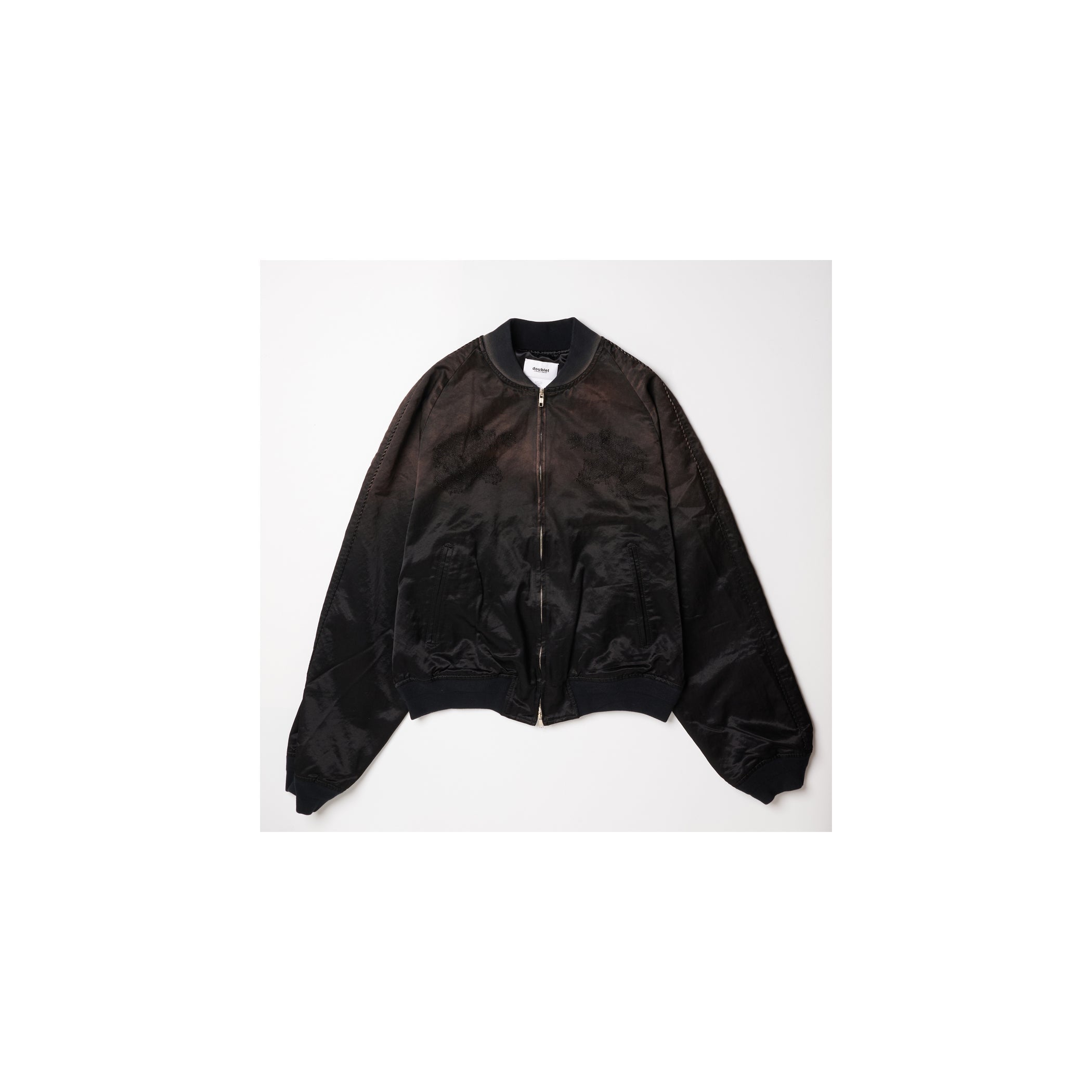 THREADLESS AIR EMBROIDERY SOUVENIR JACKET : BLACK