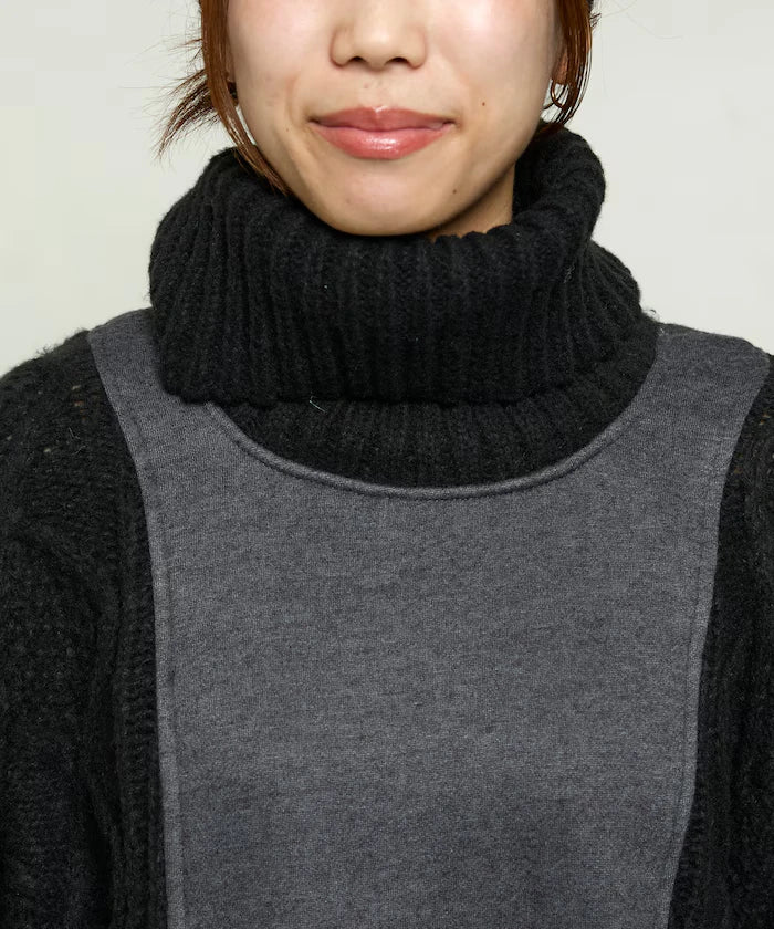 Mixed Material Switch Turtle Neck Knit Limited Edition