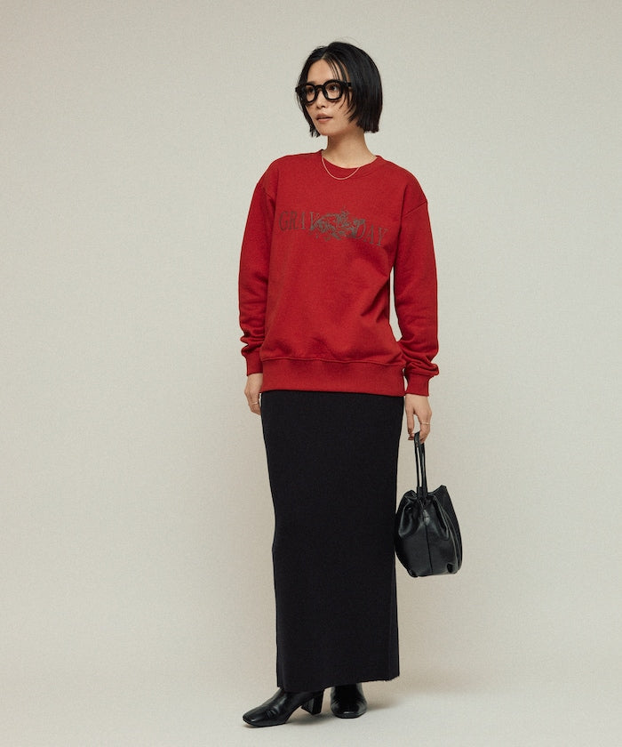 Organic Cotton Animal Logo Print Sweat / CAT / Relaxed Fit / French Terry Sweat