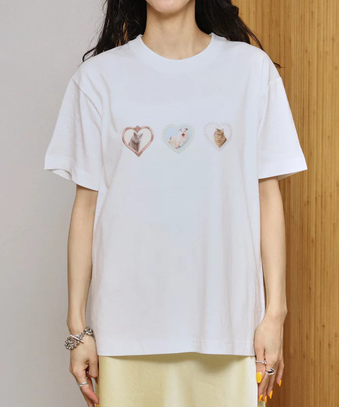Organic Cotton Animal Heart Print T-Shirt