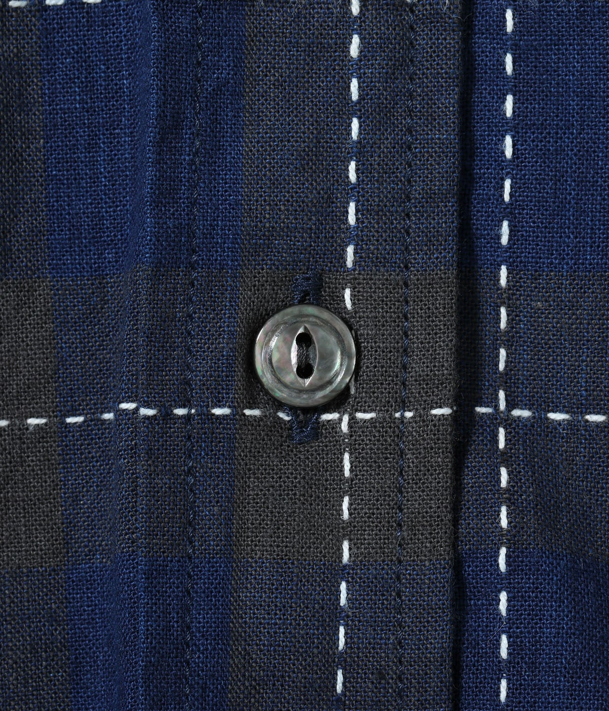 FICTION ROMANCE 5.5oz. INDIGO CHECK WORK SHIRT