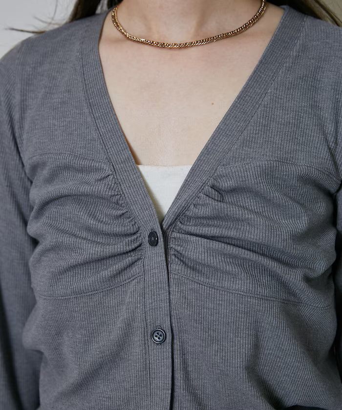 Layered-style V-neck cardigan limited edition