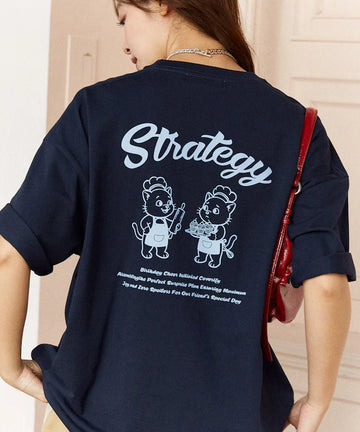 <Functional Material> STRATEGY Cat Print T-Shirt Limited Edition