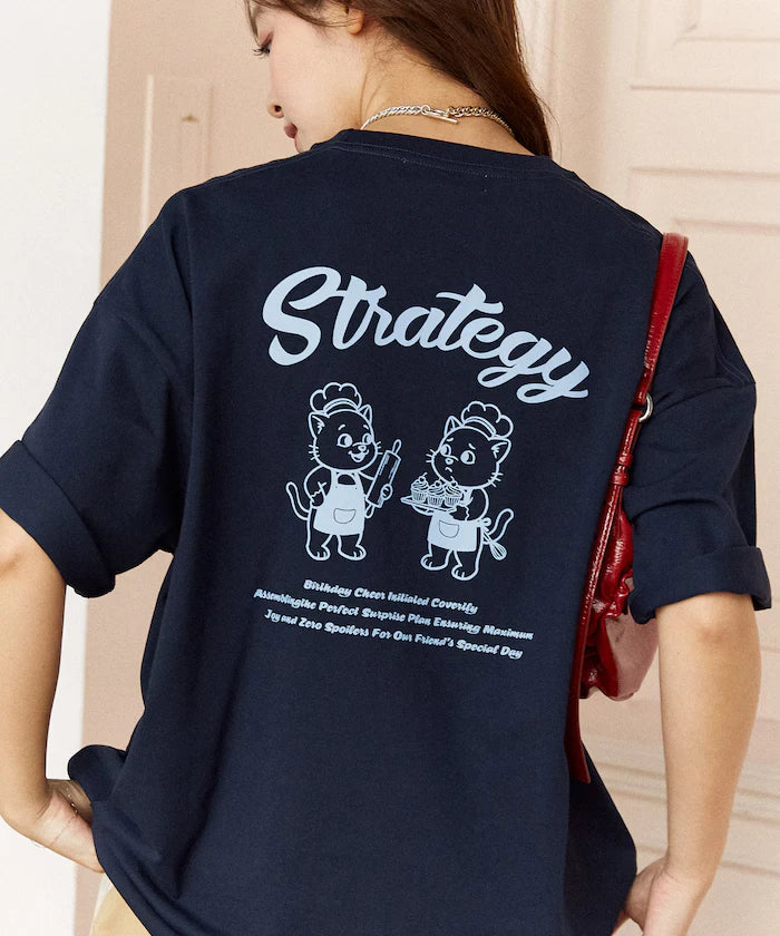 <Functional Material> STRATEGY Cat Print T-Shirt Limited Edition