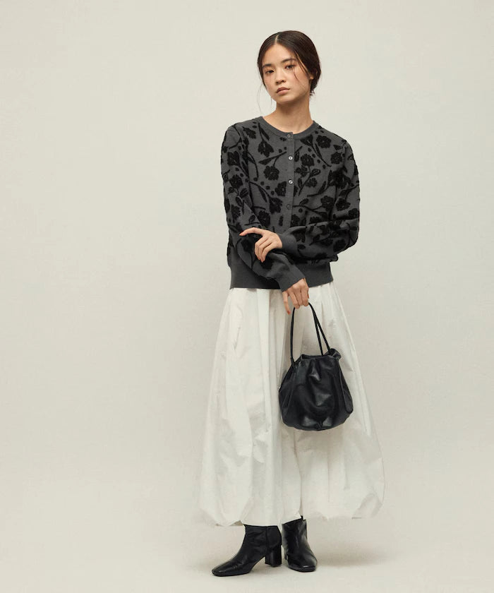 Flower Jacquard Knit Cardigan