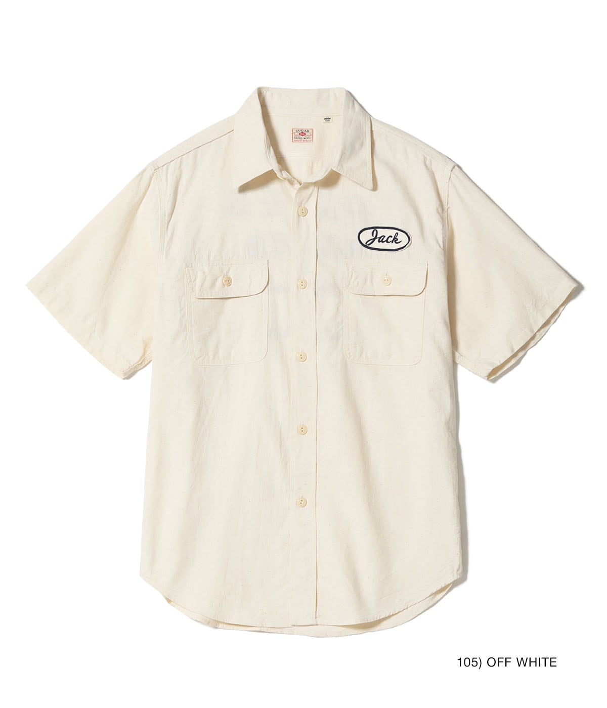 Chambray Work Shirt with Chain Embroidered