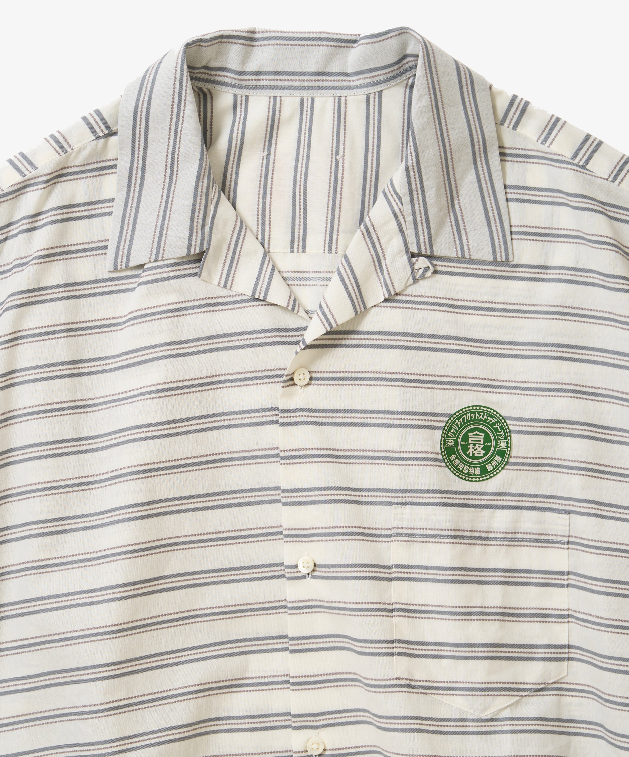 banshu ori ribbed shirts horizontal stripes short sleeve