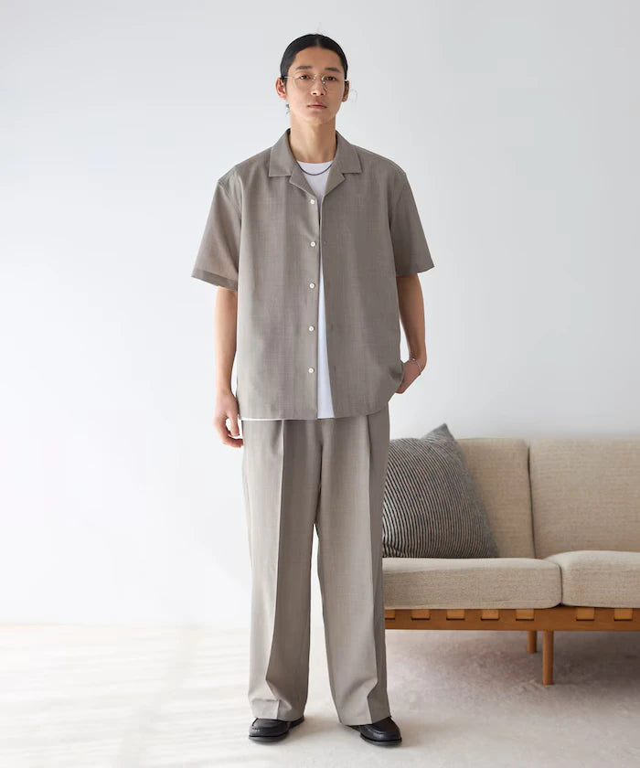Functional Material Open Collar Short Sleeve Shirt Set 3 Piece Set / Washable / UV Cut / Quick Dry / Cooling Touch
