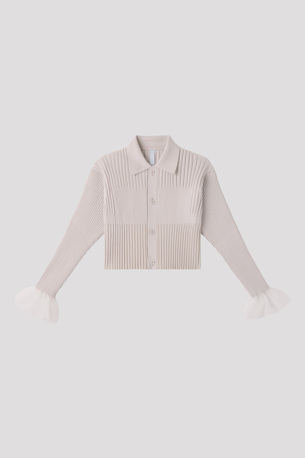 FLUTED LUCENT CROPPED SHIRT CARDIGAN