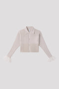 FLUTED LUCENT CROPPED SHIRT CARDIGAN