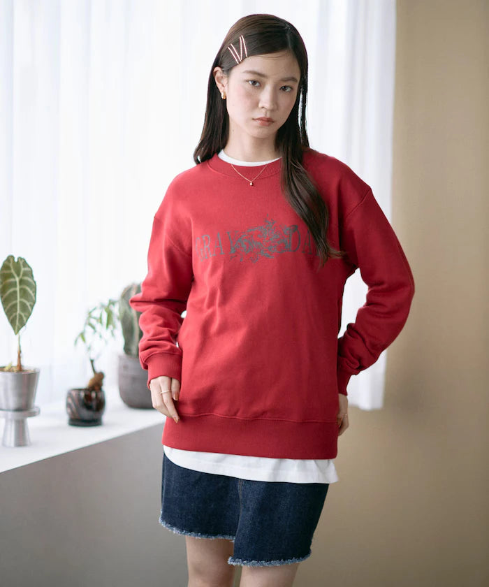 Organic Cotton Animal Logo Print Sweat / CAT / Relaxed Fit / French Terry Sweat