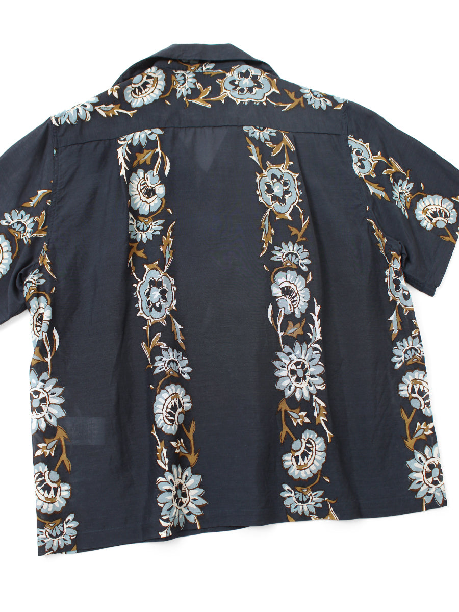 Silk Rayon Toggle - Myre pt Short Sleeve Open Collar Shirt L's