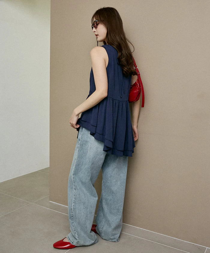 Nylon Washer Asymmetrical Blouse Limited Edition