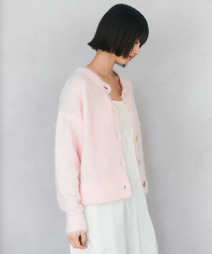 Variation Button Shaggy Knit Cardigan