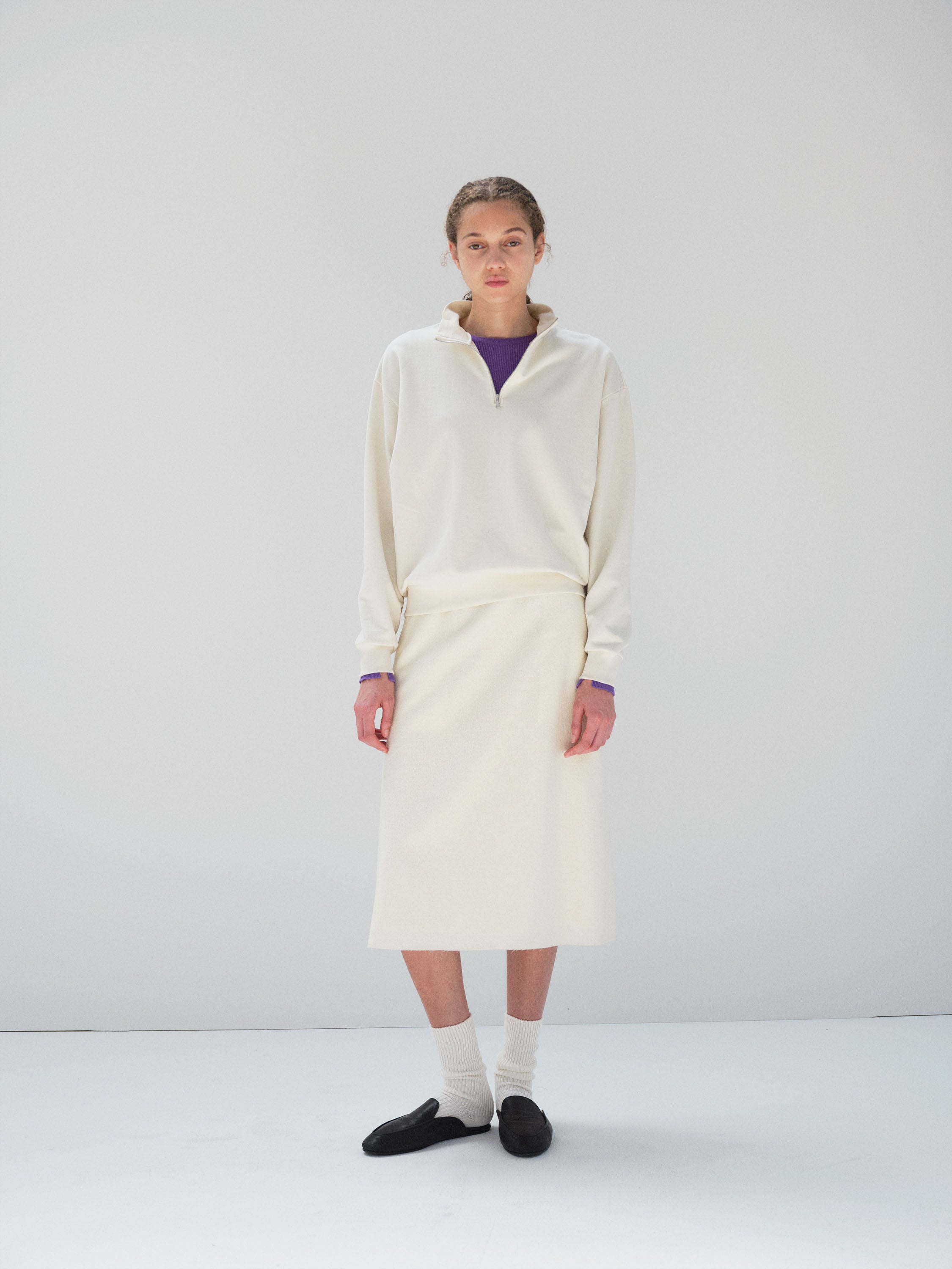 SUPER HIGH GAUGE SWEAT HALF ZIP P/O