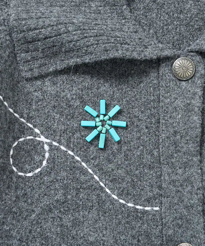 Western-Style Beaded Knit Cardigan