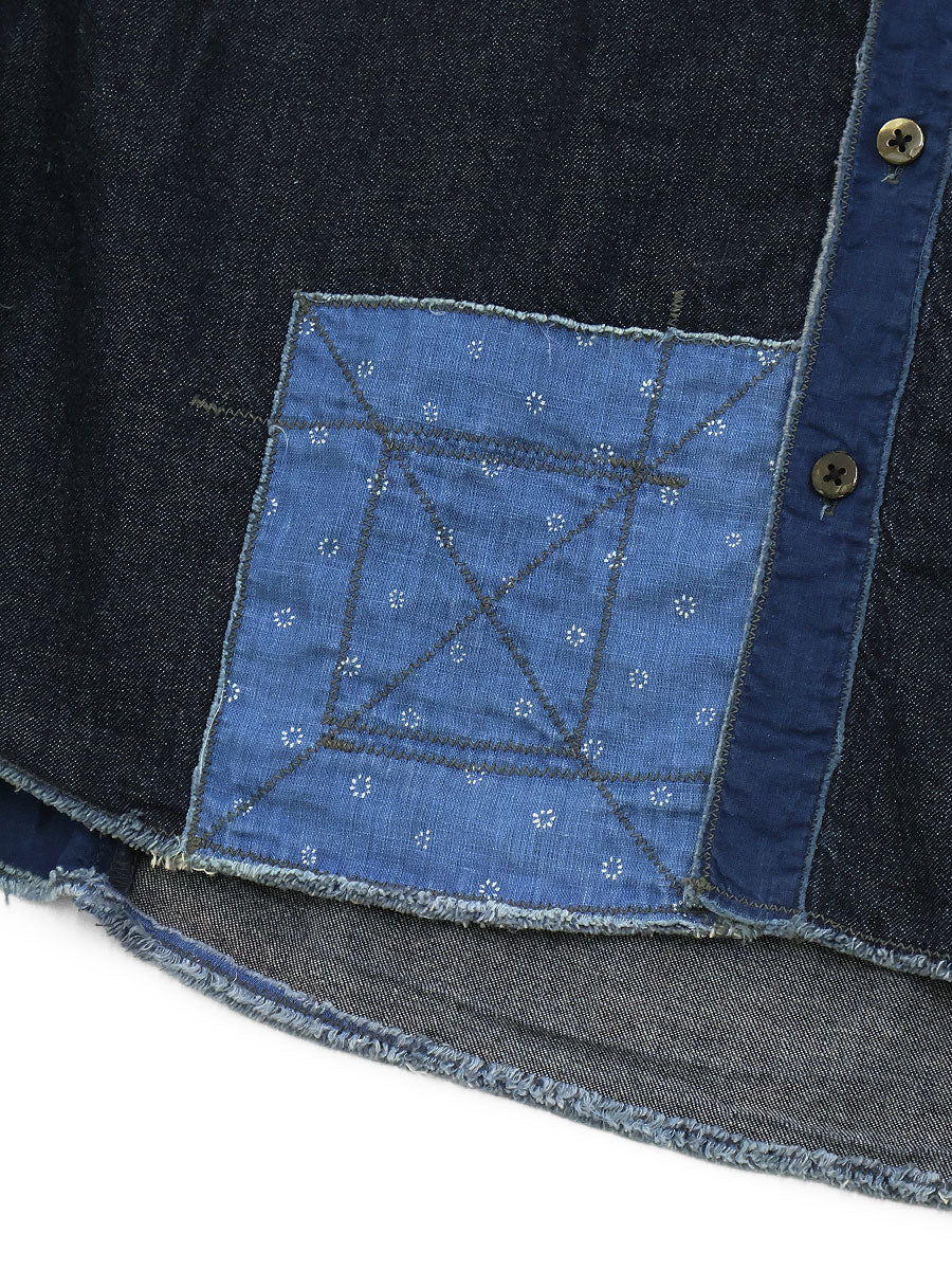 Cotton x Linen IDG Patchwork Band Collar Katman...