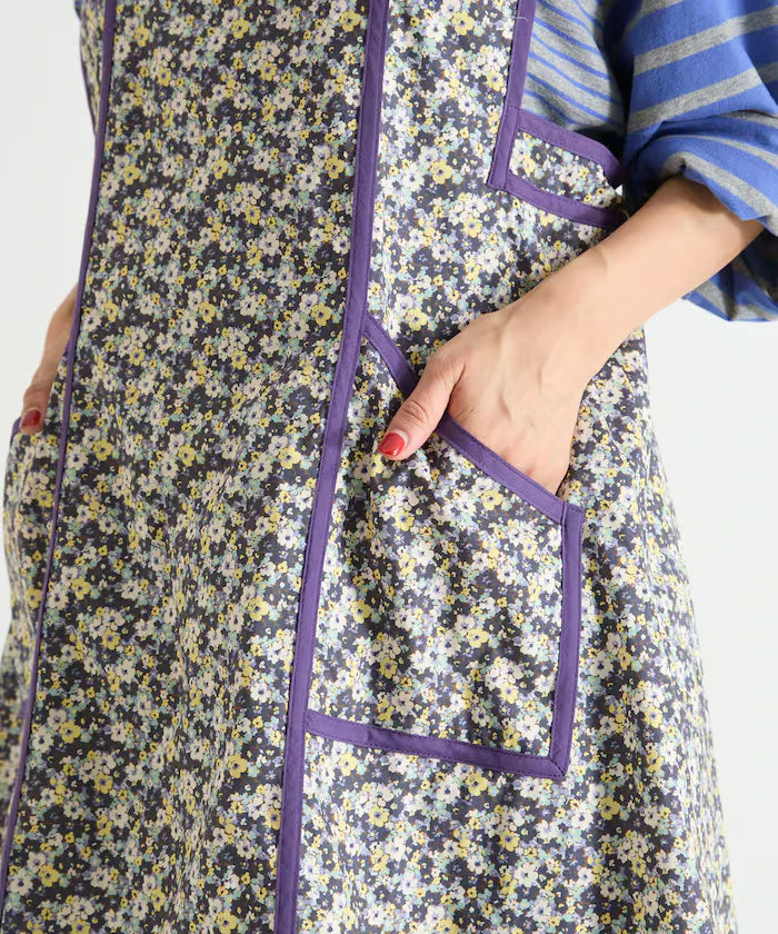 Floral Pattern Apron Style Dress