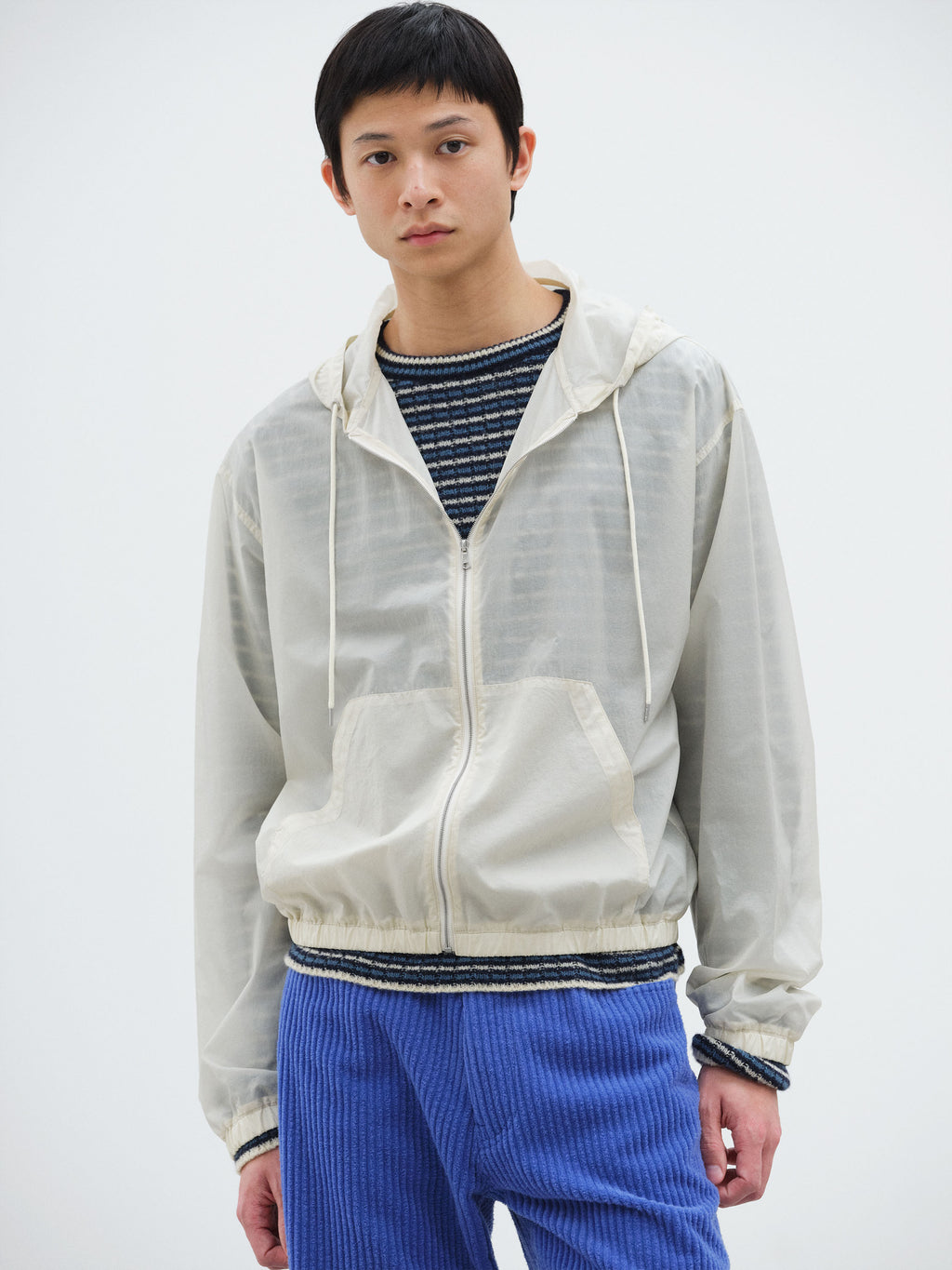 SHEER NYLON RIPSTOP HOODED BLOUSON