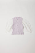 FLUTED LUCENT PUFF SLEEVE CARDIGAN