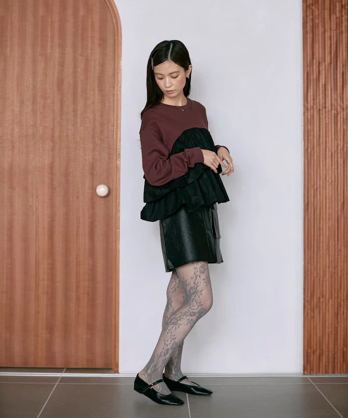 Organic Cotton Docking Frill Sweat / Relaxed Fit / Backed Sweat