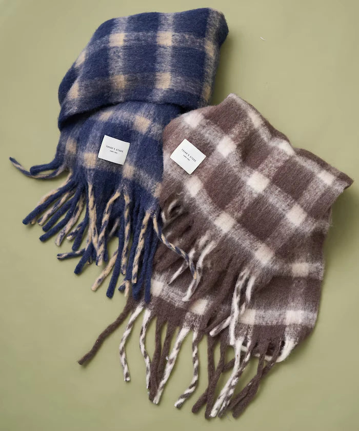 Cashmere Check Volume Scarf