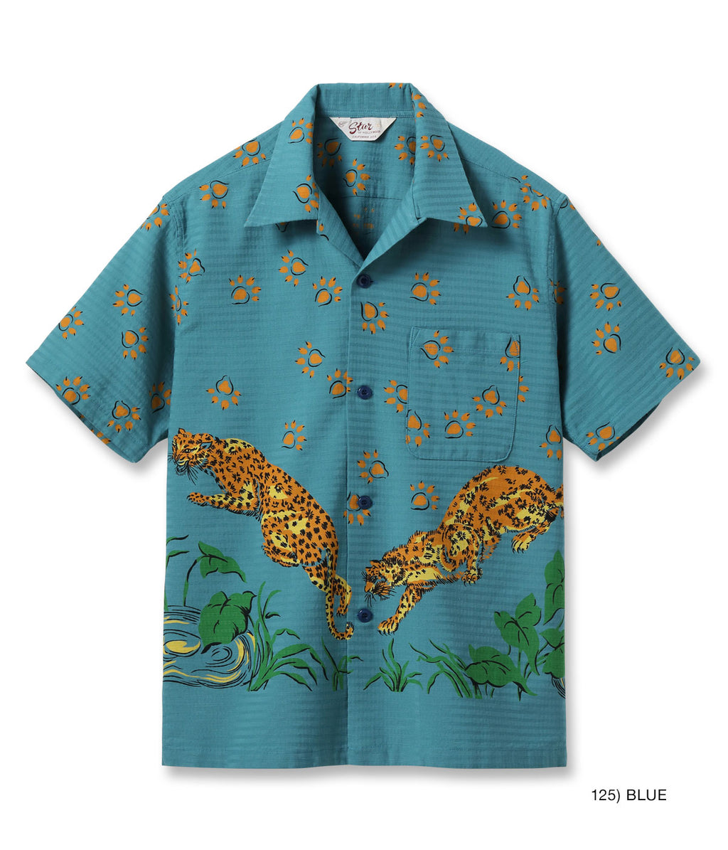 Dobby Cotton Open Shirt 'Leopard'