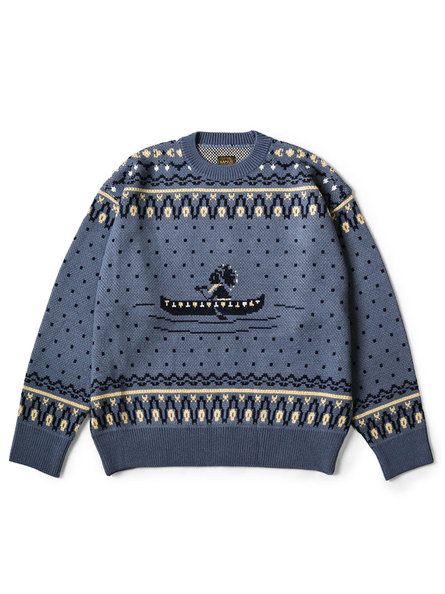 8G Fair Isle Crew Sweater (Canoe)