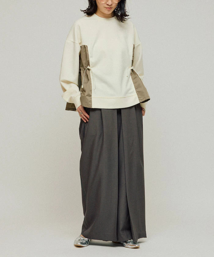 Front Tuck Wide Slack Pants / Loose Silhouette