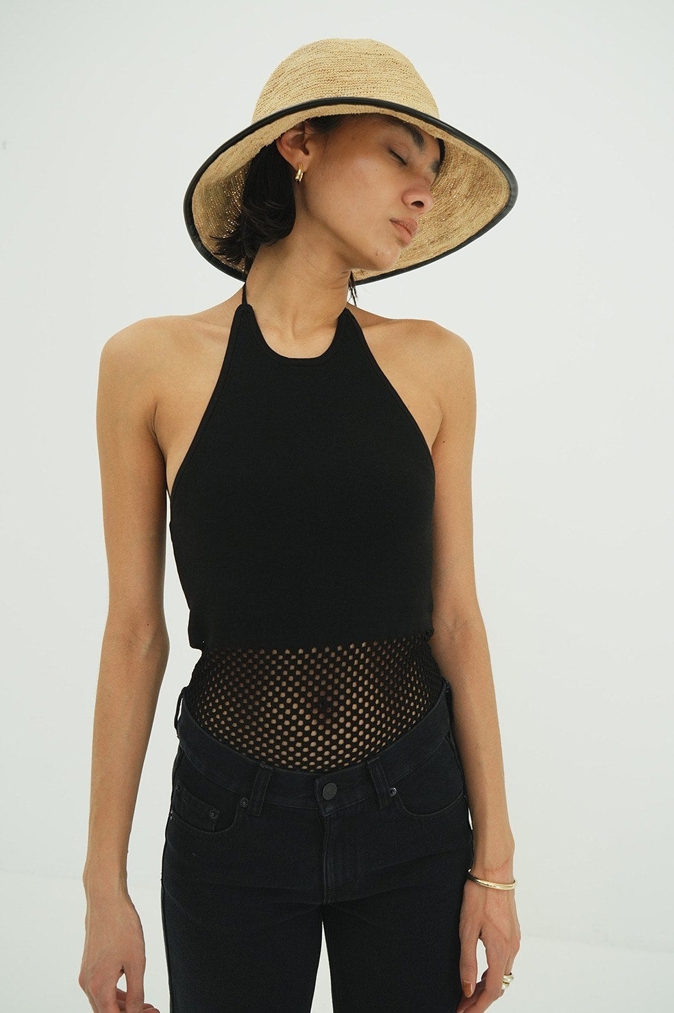 GEOMETRIC HOLE KNIT TOPS