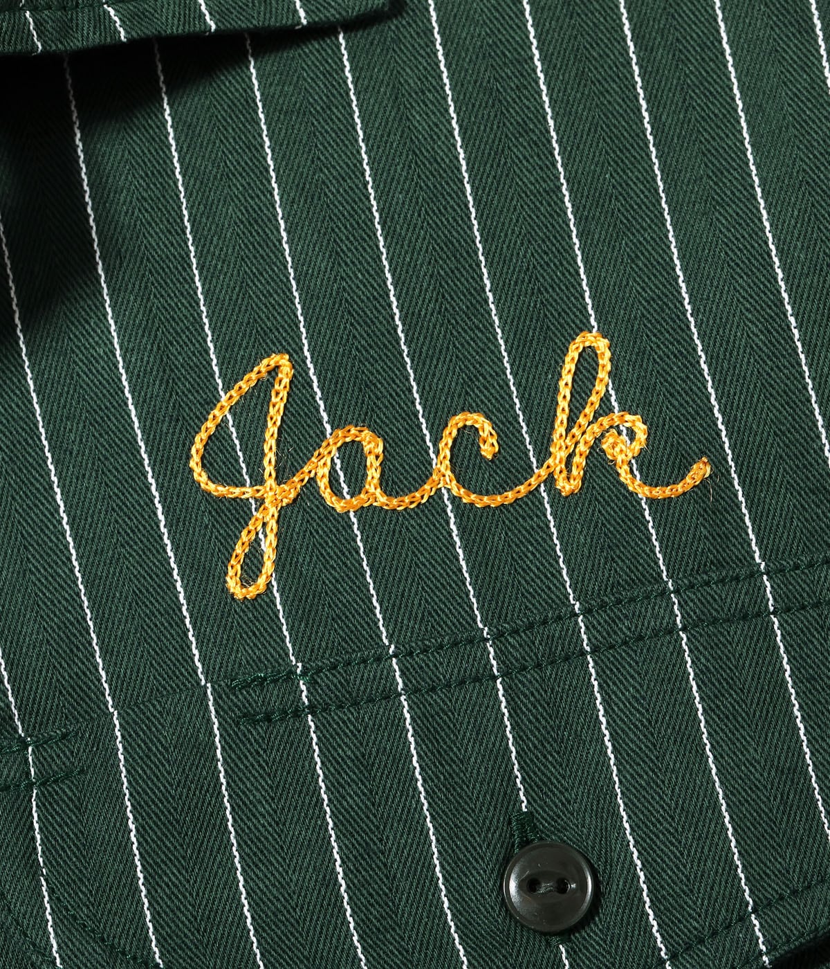 COKE STRIPE WORK SHIRT with CHAIN EMBROIDERED