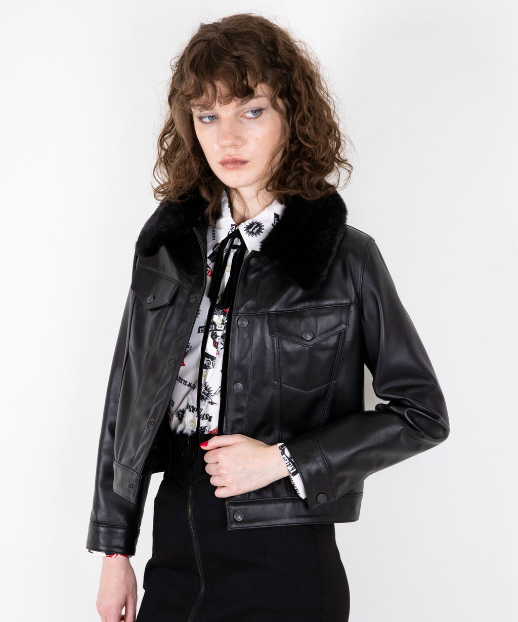 HYSTERIC ROLLERS Patch Short Leather Blouson