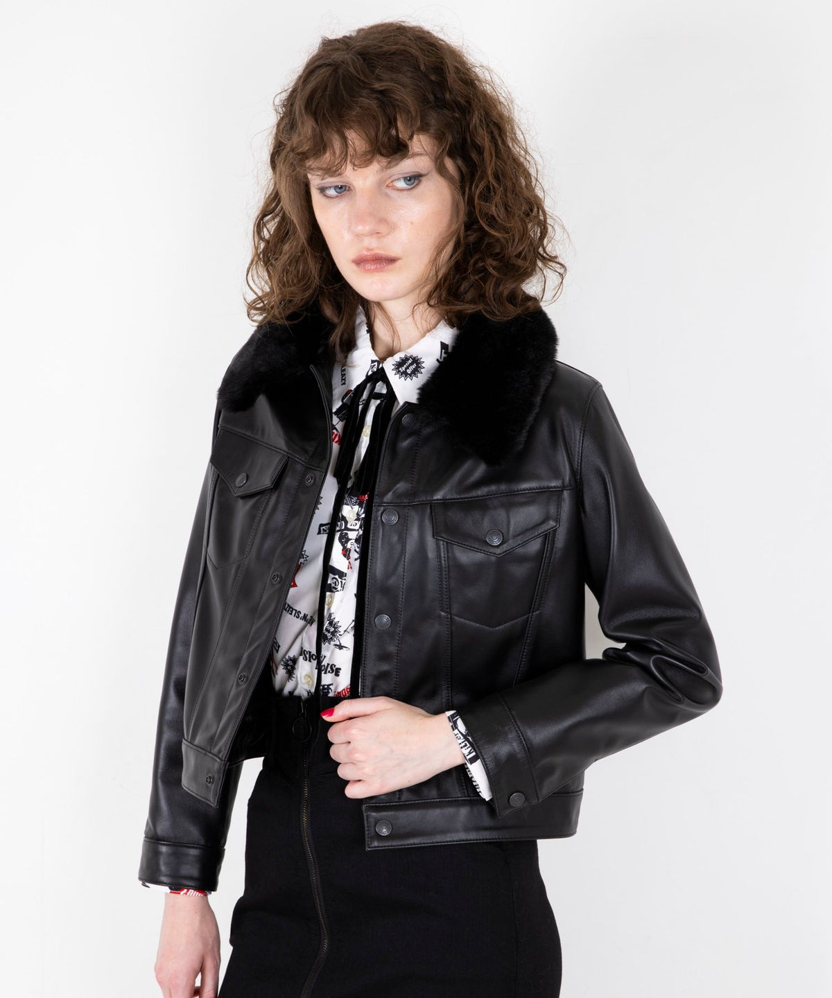 HYSTERIC ROLLERS Patch Short Leather Blouson