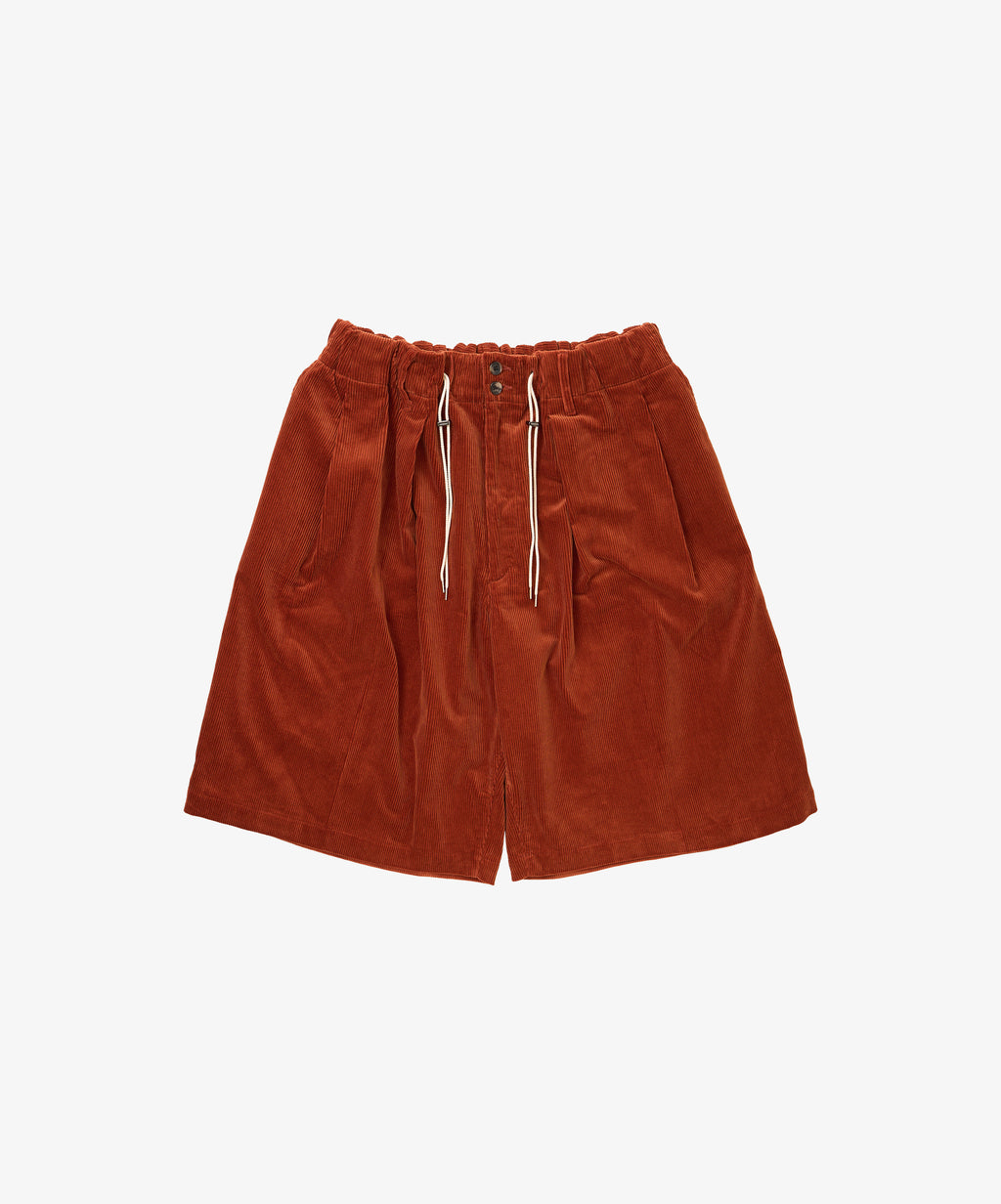 circular short corduroy orange