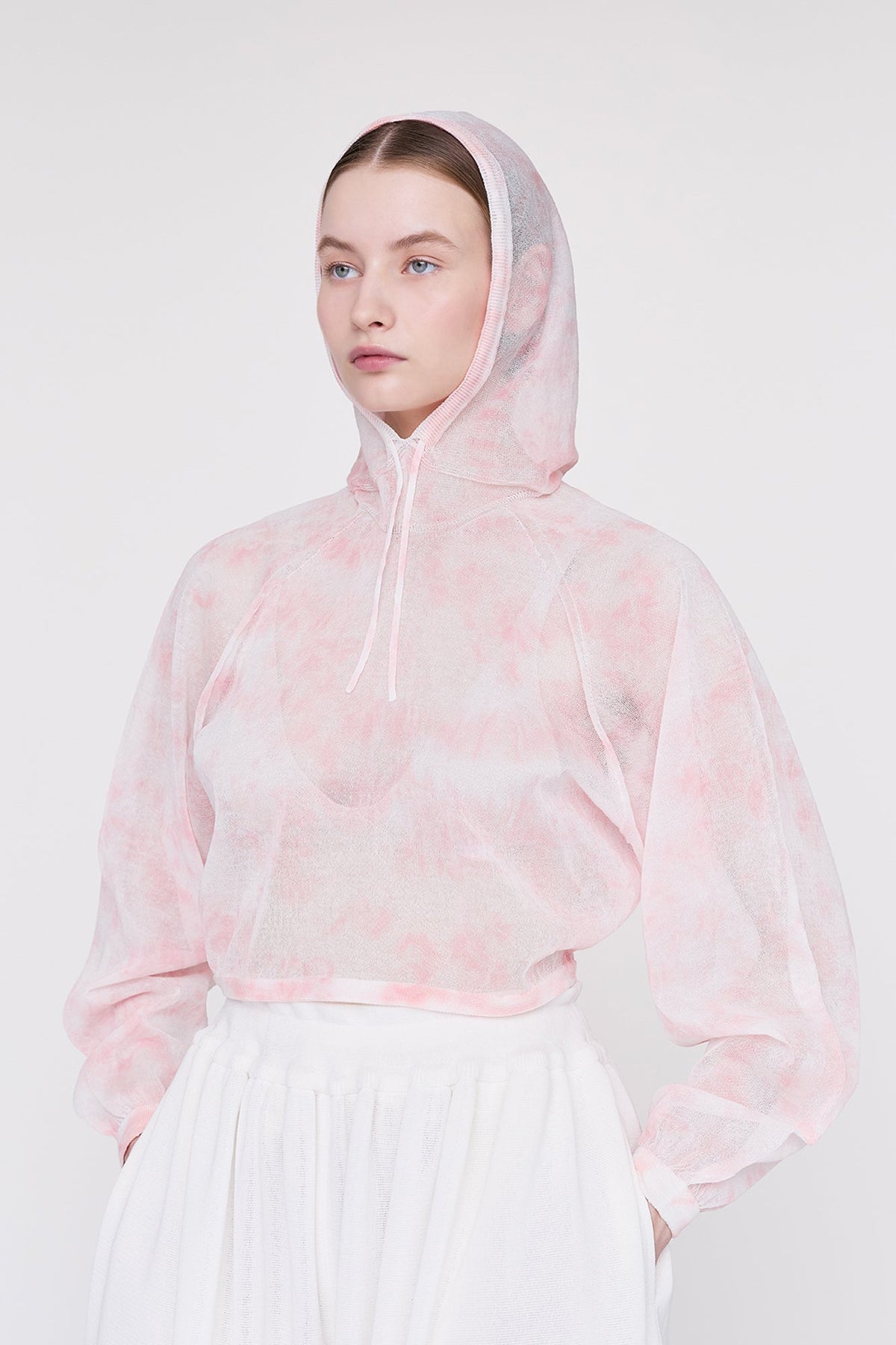 DYEING TC LUCENT CROPPED HOODIE