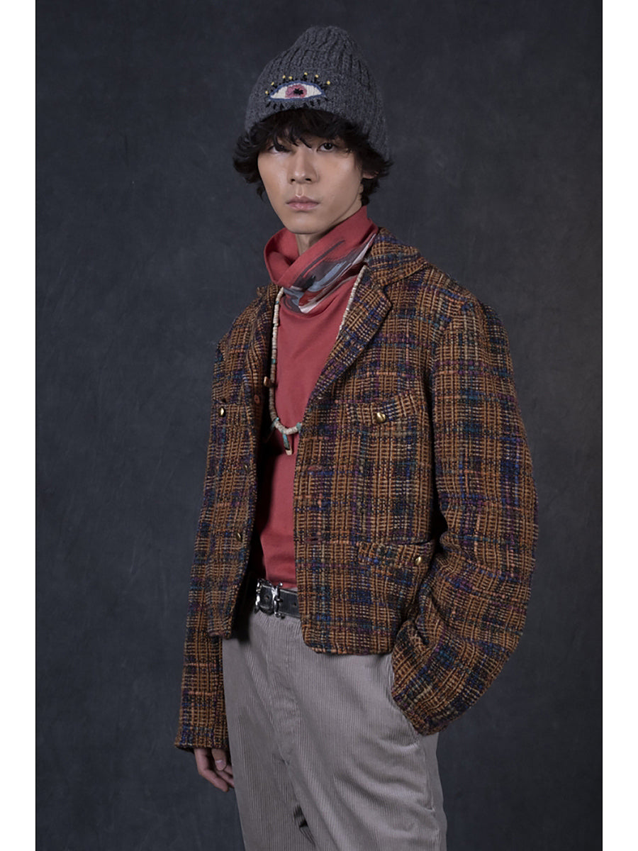 Kazatsui Tweed Check Baba-Soya JKT
