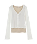 CURVED NECK LAYERED SET TOPS