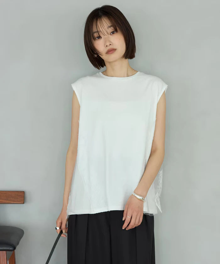 Organic Cotton Tulle Lace Docking Top
