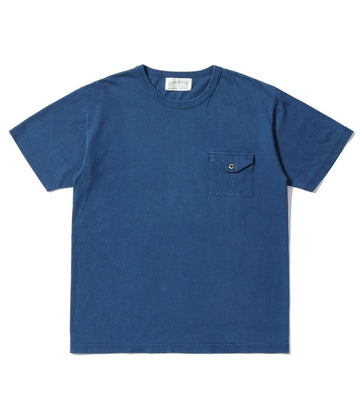 FICTION ROMANCE IDIGO DYE POCKET T-SHIRT
