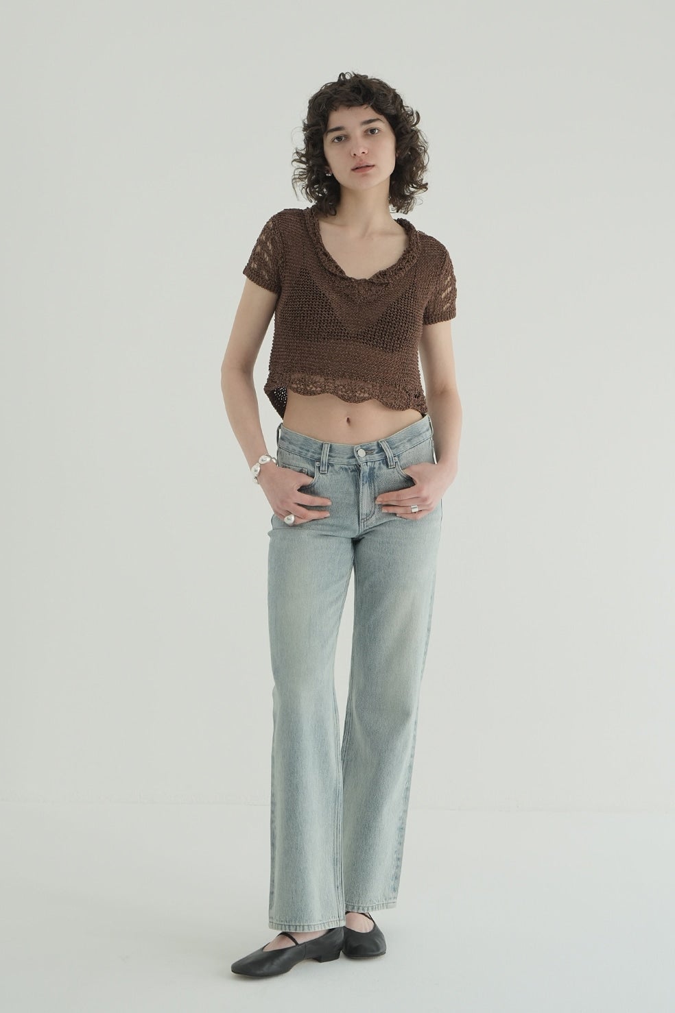 CROPPED CROCHET KNIT TOPS